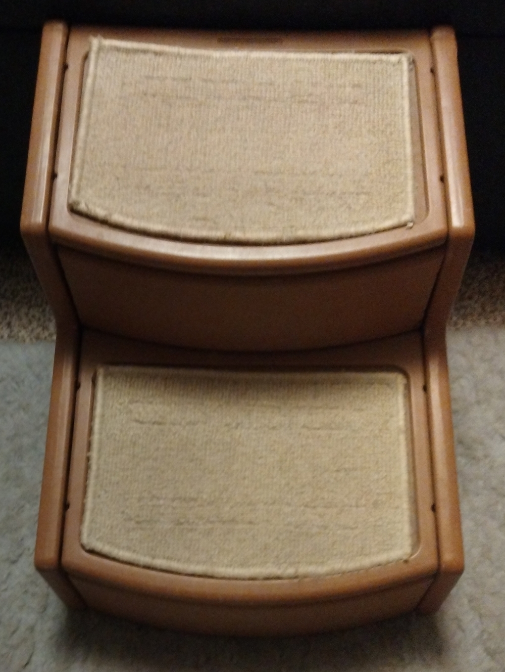 Wooden Pet Steps with Tan Carpeted Treads